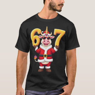 67 Weihnachts Einhorn 6 7 Meme für Mädchen Kinder T-Shirt