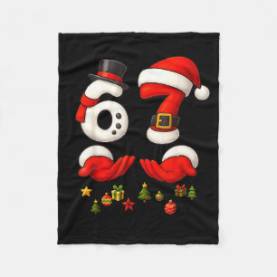 67 Weihnachts-Meme Lustig 6 7 Hände Gen Alpha Slan Fleecedecke