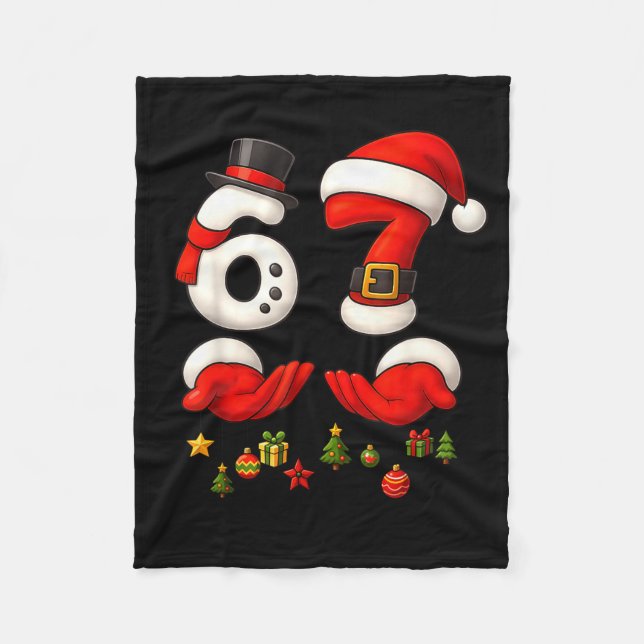 67 Weihnachts-Meme Lustig 6 7 Hände Gen Alpha Slan Fleecedecke (Vorderseite)