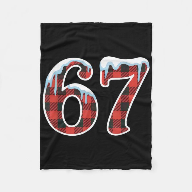 67 Weihnachts-Meme Lustig Six Seven Slang  Fleecedecke (Vorderseite)
