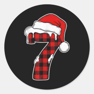 67 Weihnachts-Pyjama-Shirt Six Seven Meme 7 Rot Ka Runder Aufkleber