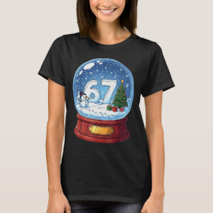 67 Weihnachts-Schneekugel Lustig Sechs Sieben Meme T-Shirt