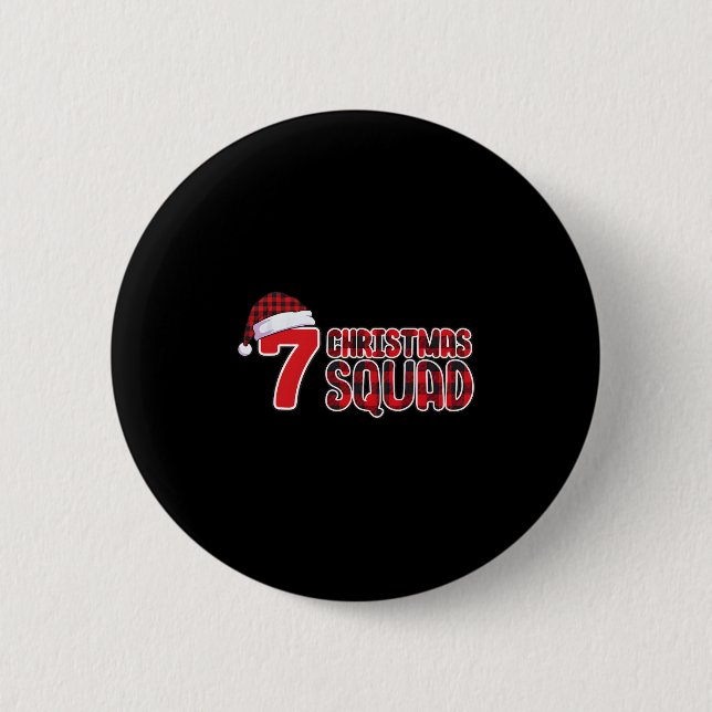 67 Weihnachts-Shirt Six Seven Meme Squad 67 Rot Ka Button (Vorderseite)