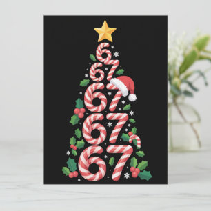 67 Weihnachtsbaum Candy Cane Urlaub Sechs Sieben Feiertagskarte