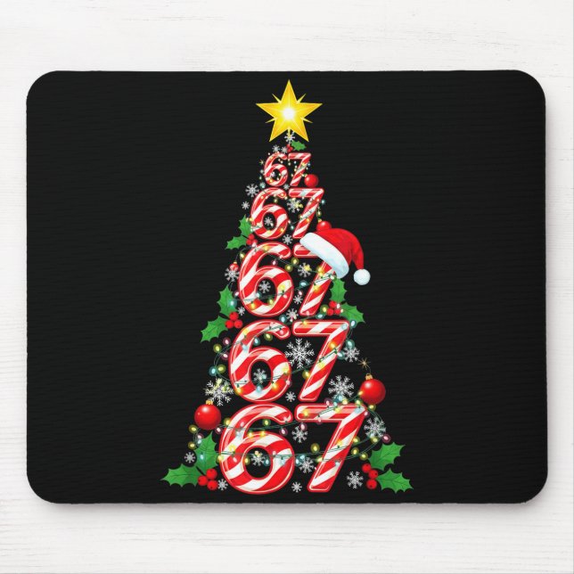 67 Weihnachtsbaum Candy Cane Urlaub Sechs Sieben M Mousepad (Vorne)