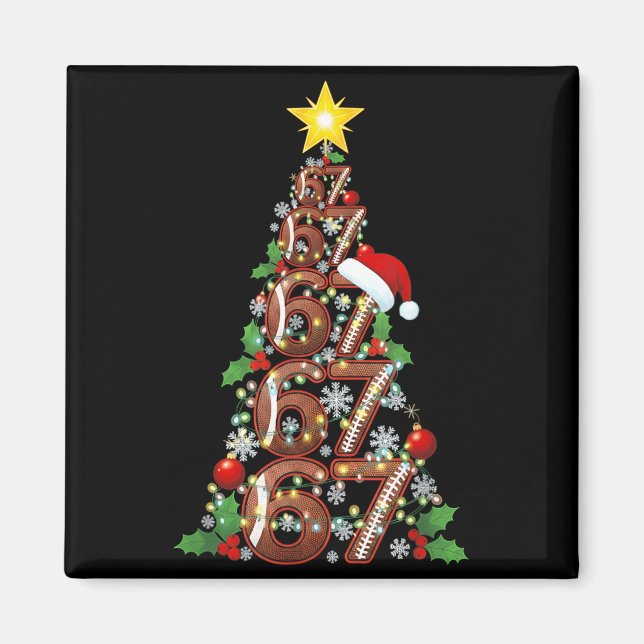 67 Weihnachtsbaum Fußball Feiertag Six Seven Meme  Magnet (Vorne)