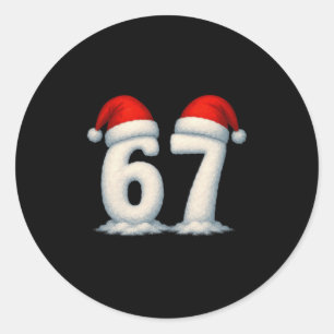 67 Weihnachtsferien Schnee Zahlen 6 7 Meme Gen Alp Runder Aufkleber