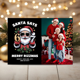 67 Weihnachtsfoto von Santa 6-7 Rizzmas Feiertagskarte