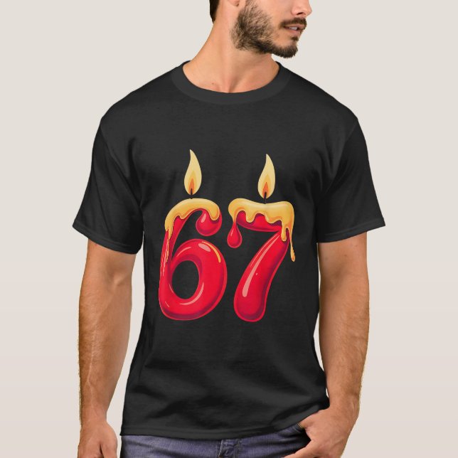 67 Weihnachtskerzen  T-Shirt (Vorderseite)
