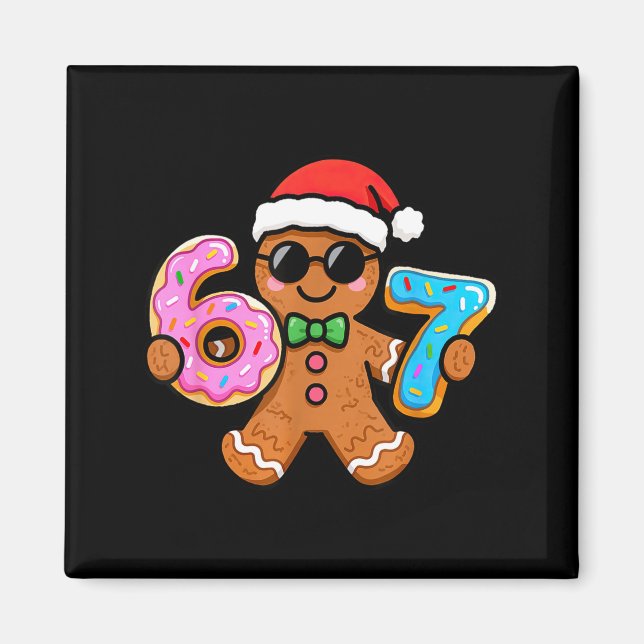 67 Weihnachtslebkuchen Six Seven Meme Gen Alpha Magnet (Vorne)