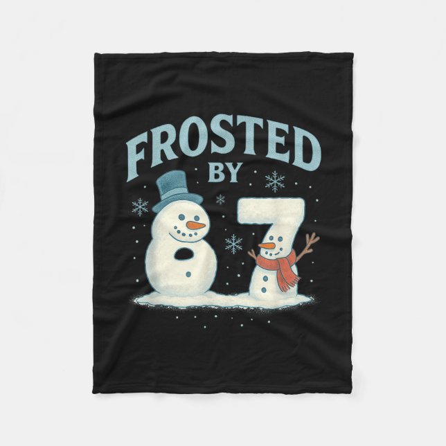 67 Weihnachtsmann Schneemann 6 7 Internet Meme Wei Fleecedecke (Vorderseite)