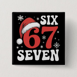 67 Weihnachtsmannhut Weihnachten Sechs Sieben Lust Button