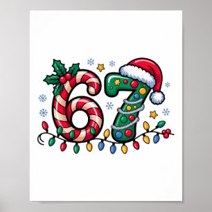 67 Weihnachtsmeme Six Seven Xmas lustig Jungen Mäd Poster