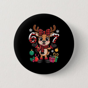 67 Weihnachtsoutfit Frauen Meme Rentier Six Seven Button