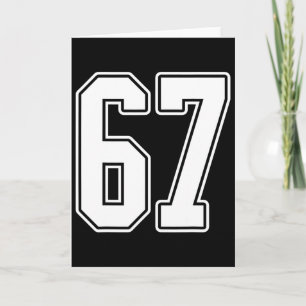 #67 Weiße Umrandung Nummer 67 Sportfan Jersey Stil Karte