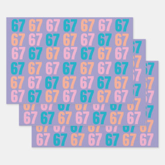 67 Wrapping Paper Flat Sheet Set of 3 Geschenkpapier Set