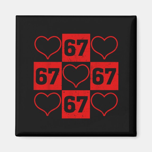 67 Xoxo Cute Heart Valentine’s Day 6 7 Six Seven M Magnet (Vorne)