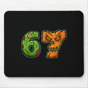 67 Zombie-Kürbis-Sechs-Sieben-Halloween-Meme-Kostü Mousepad