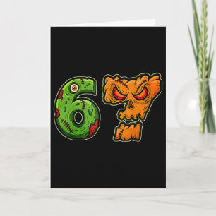 67 Zombie-Kürbis Six Seven Halloween-Meme-Kostüm Karte