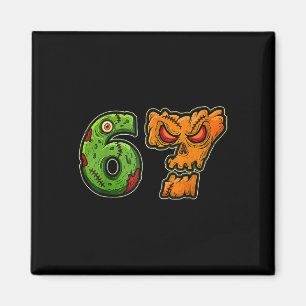 67 Zombie-Kürbis Six Seven Halloween Meme Kostüm Magnet