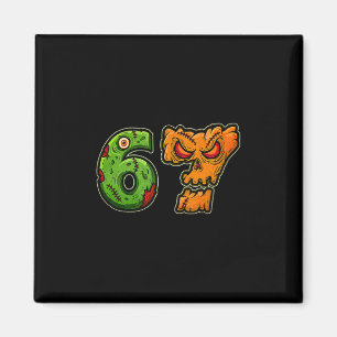 67 Zombie-Kürbis Six Seven Halloween Meme Kostüm Magnet