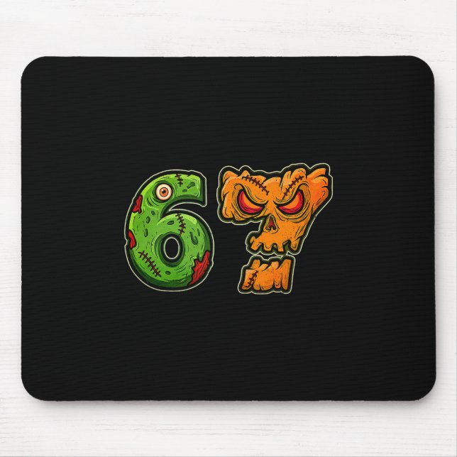 67 Zombie Pumpkin Six Sieben Halloween Mem Kostüm Mousepad (Vorne)
