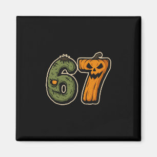 67 Zombie Pumpkin Six Sieben Halloween Meme Magnet