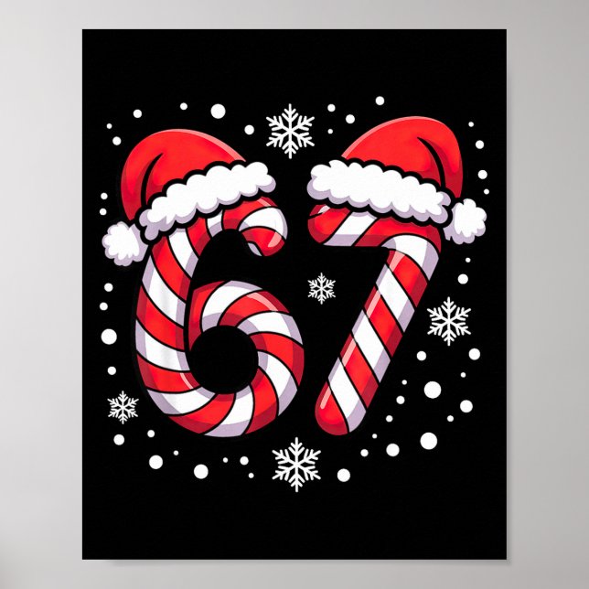 67 Zuckerstangen Santa  Poster (Vorne)