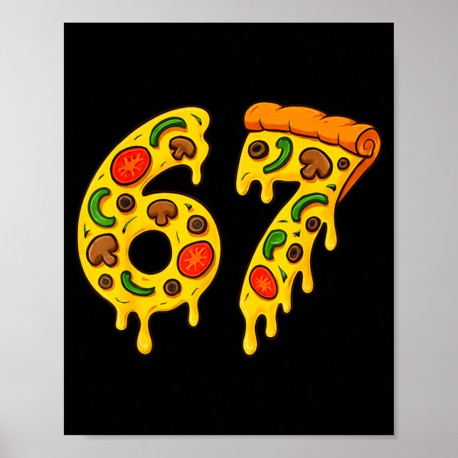 67 Zza Meme Funny Six Seven Gen Alpha Slang Kids D Poster (Vorne)