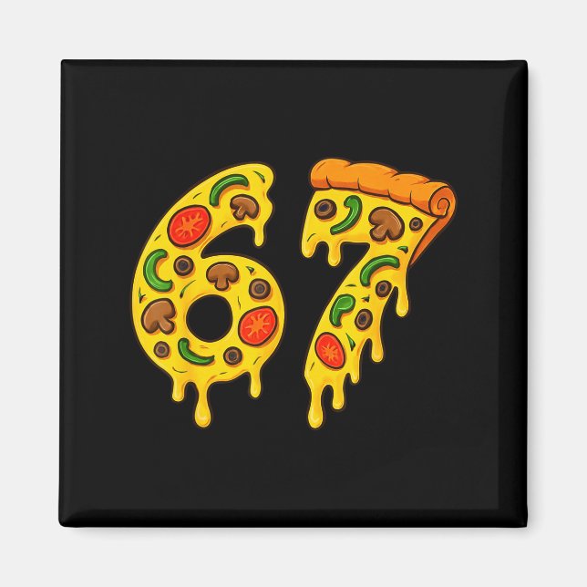 67 Zza Meme Lustig Six Seven Gen Alpha Slang Kinde Magnet (Vorne)
