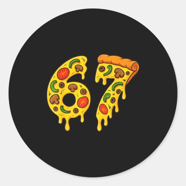 67 Zza Meme Lustig Six Seven Gen Alpha Slang Kinde Runder Aufkleber (Vorderseite)