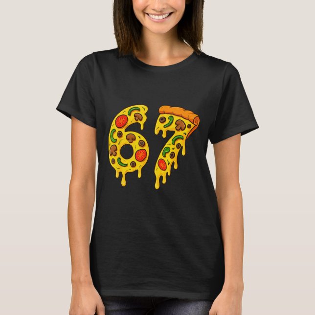 67 Zza Meme Lustig Six Seven Gen Alpha Slang Kinde T-Shirt (Vorderseite)