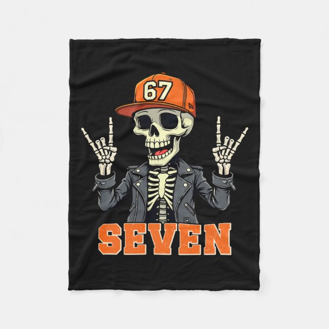 67endy Skeleton - 67 Six Sieben Halloween 7 Long S Fleecedecke (Vorderseite)