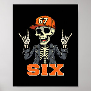 67endy Skelett – 67 Six Seven Halloween 6 Langarm Poster