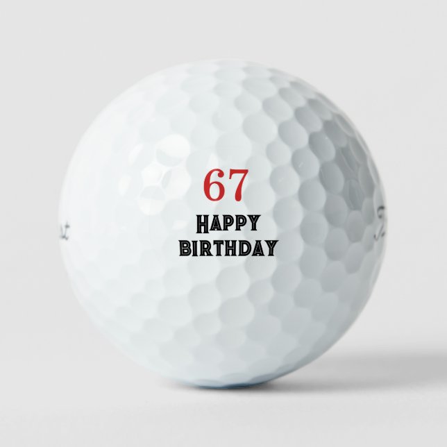 67th birthday party gift  Golf Balls Golfball (Vorderseite)