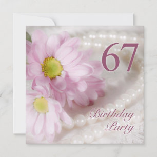 67th Birthday party invitation with daisies Einladung