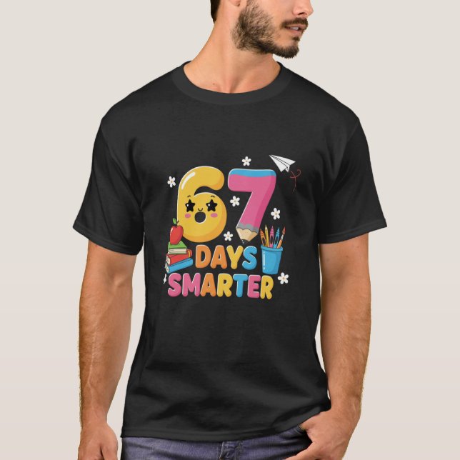 67th Day of School 67 Days Smarter Teacher Boys Gi T-Shirt (Vorderseite)