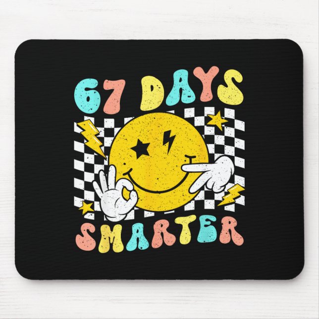 67th Day Of School Shirt 67 Days Smarter Teacher B Mousepad (Vorne)