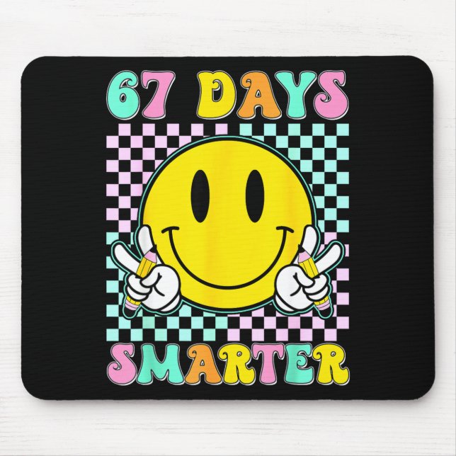 67th Day Of School Shirt 67 Days Smarter Teacher B Mousepad (Vorne)