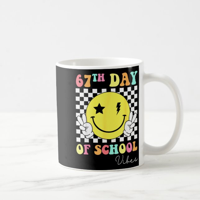 67th Day Of School Smile Face 67 Six Seven Meme Gi Kaffeetasse (Rechts)