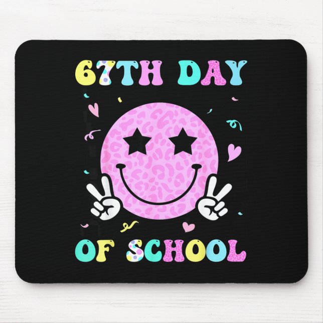 67th Day Of School Smile Face Six Seven Meme Girls Mousepad (Vorne)