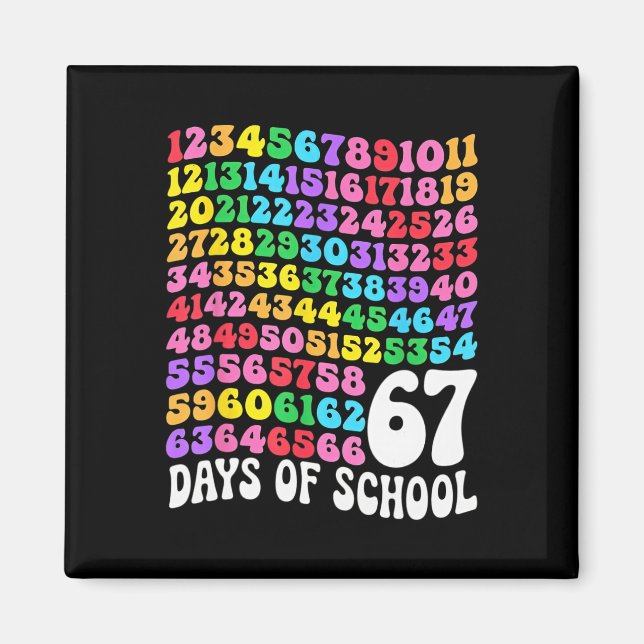 67th Day Of School Teacher 67 Days Math Numbers  Magnet (Vorne)