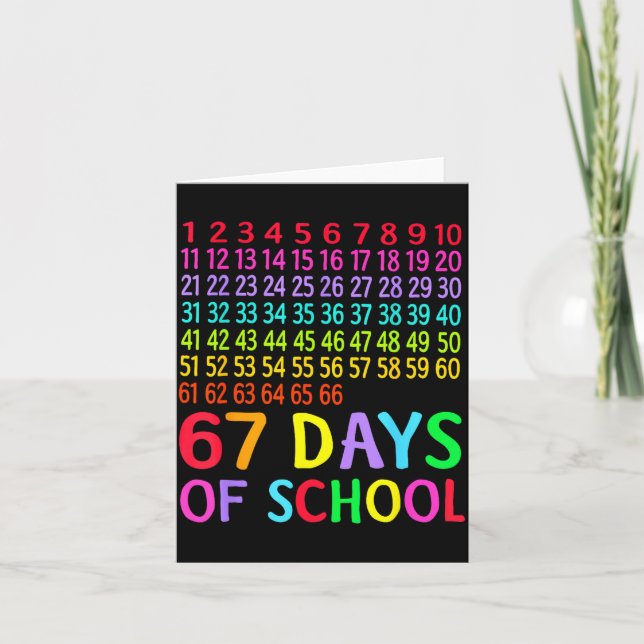 67th Day Of School Teacher Kids 67 Math Numbers 10 Karte (Vorderseite)