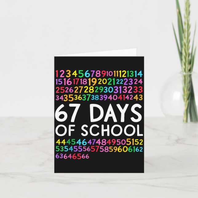 67th Day Of School Teacher Kids 67 Math Numbers 10 Karte (Vorderseite)