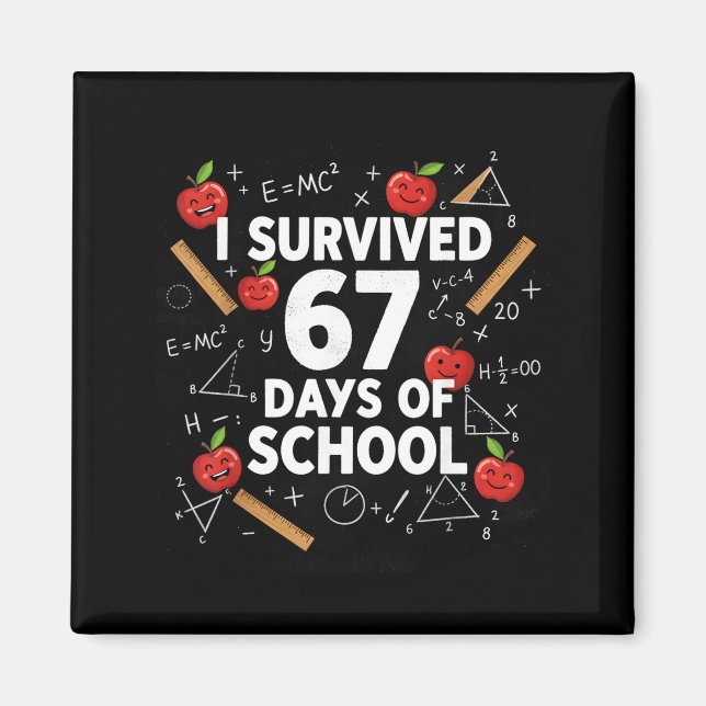 67th Day Of School Teacher Kids 67 Math Numbers 10 Magnet (Vorne)