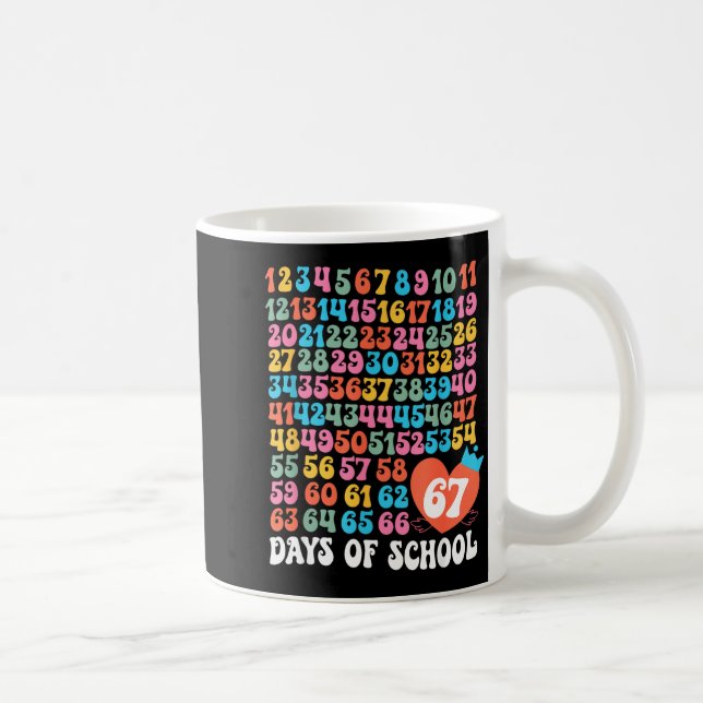 67th Day Of School Teacher Kids Funny Six Seven 10 Kaffeetasse (Rechts)