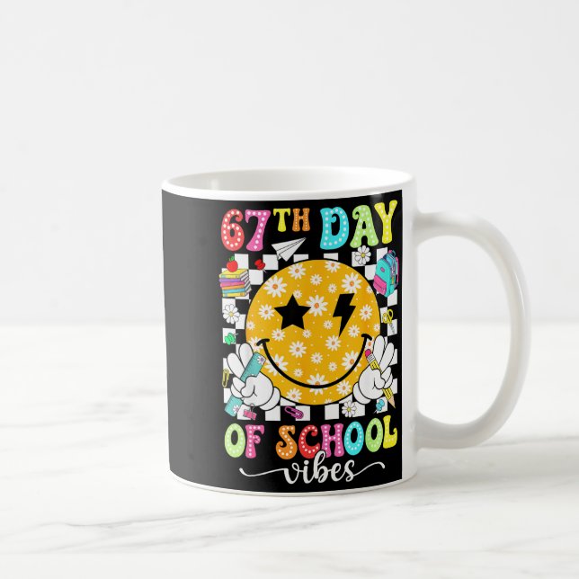 67th Day Of School Vibes 67 Days Smarter Teacher B Kaffeetasse (Rechts)
