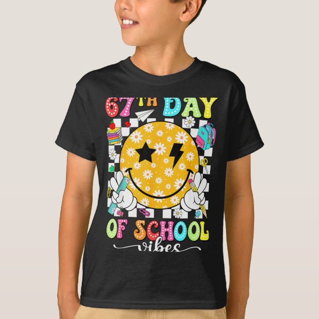 67th Day Of School Vibes 67 Days Smarter Teacher B T-Shirt (Vorderseite)