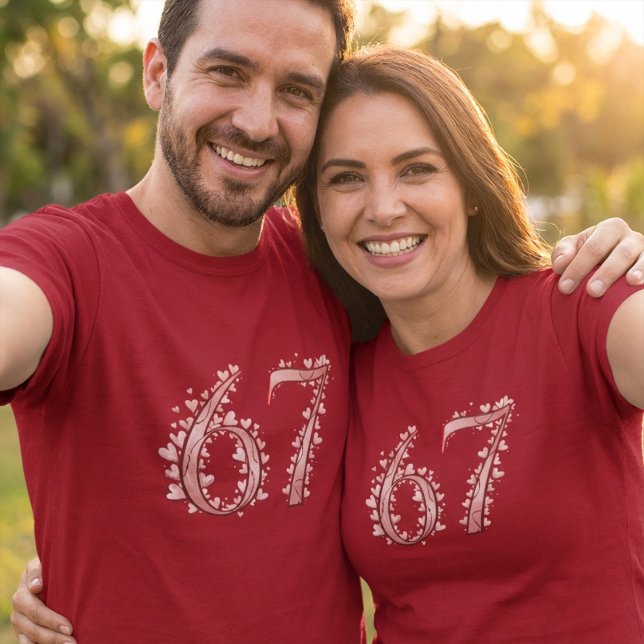 67th Romantic Heart Number Valentine's  T-Shirt (Von Creator hochgeladen)