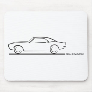 68 Camaro Hard Top BLK Mousepad